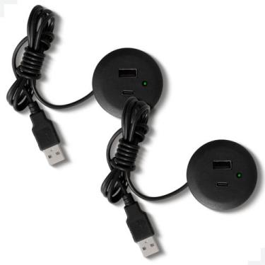 Imagem de Kit 2 Plugs Tomada de Cabeceira, Sofá e Móveis Instalação Usb de Embut