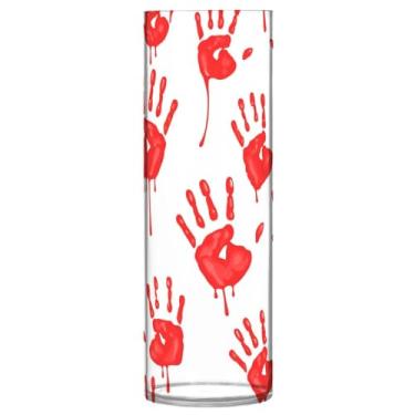 Imagem de Qilmy Vaso de palmeira vermelha de Halloween para flores, vaso de belas artes, decoração de casa para escritório, sala de jantar, sala de estar, casamento294