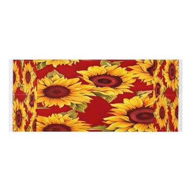 Imagem de Wassud Capas de lavadora e secadora com padrão de girassol, protetor de lavadora com sacos de armazenamento, capa de geladeira à prova de poeira com bolsos para lavanderia doméstica, cozinha, 120 x 55