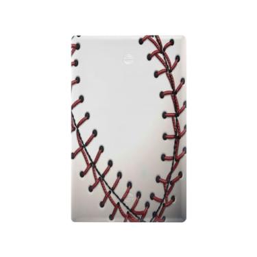 Imagem de Wassud Placa de cobertura de interruptor de luz com clipe de ponto de beisebol, 1 capa de tomada em branco placa de parede decorativa decoração de casa sala de estar quarto