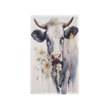 Imagem de Wassud Placa de cobertura de interruptor de luz, capas de tomadas duplas, placa de parede, flor de vaca (3) decoração decorativa de casa, sala de estar, quarto, decoração