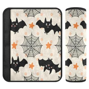 Imagem de Burbuja Capa para cinto de segurança de carro Bats Webs Protetor de cinto de segurança de carro macio confortável para alça de ombro de assento, 1 par médio