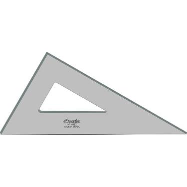 Imagem de Esquadro 32 cm, 30°/60°/90°, Acrílico Fumê 2 mm de espessura, Trident 4632, Multicolorido,