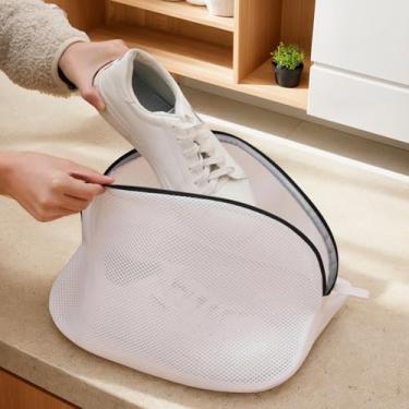 Imagem de Saco de sapatos de lavanderia protetor de sapatos de malha durável para máquina de lavar roupa reutilizável saco de roupa para tênis 33 * 23 * 23 cm