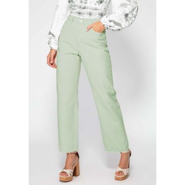 Imagem de Calça Sarja Straight Leg Guess Verde Escuro-Feminino