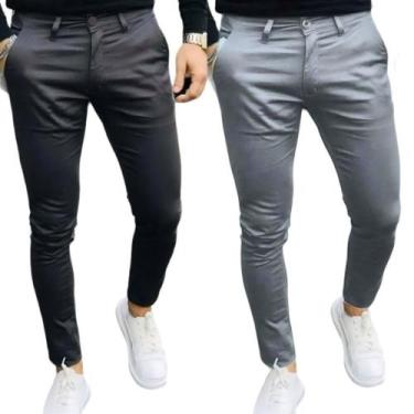 Imagem de Calça Social Sarja Slim Social Sport Fino - Vg.Clothing, Cinza chumbo,