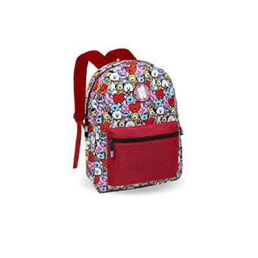 Imagem de Mochila Escolar Juvenil Bt21 BTS - CLIO, Vermelho