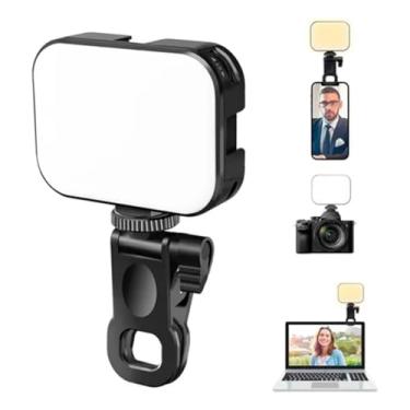 Imagem de Luz de Preenchimento LED RGB AY-83, 5W, Preto, com Suporte para Celular e Notebook, Temperatura de Cor Ajustável 3200-6500K, USB