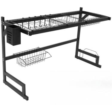 Imagem de Prateleira Escorredor de Louça em Aço Inoxidável 65cm/85cm – Organizador de Pia Multiuso, Drenagem Rápida, Antiferrugem e de Alta Capacidade(Dupla camada 65CM)