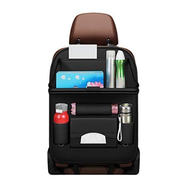 Imagem de Organizador de Banco Carro Protetor Traseiro Couro PU Armazenamento para com Prato Mesa Plegável Suporte Tablet Caixa Pa