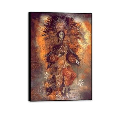 Imagem de SDYJ6GSW Remedios Varo Pintura em Tela Personagem Poster Remedios Varo Decoração de Casa Surrealismo Arte de Parede Imagem para Sala de Estar Quarto Banheiro Decoração de Parede 100x70cm (83.8x71.1 cm