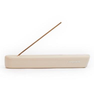 Imagem de Yogateria Incensário Cerâmica Porta Incenso Vayu 24,5cm x 4,5cm x 3cm altura (Creme)