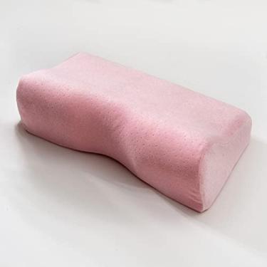 Imagem de SPXMQSS Almofada de pescoço de espuma de memória para dormir de lado, travesseiro ortopédico para dormir nas costas para aliviar dores de pescoço e ombros, travesseiro ergonômico de borboleta para