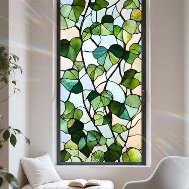 Imagem de Película de privacidade para janela, design de vitral com aderência estática, proteção solar, não adesiva, capa removível para escritório doméstico 43 x 100 cm (nº 4)