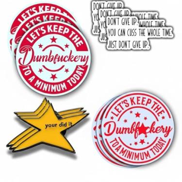 Imagem de Adesivos Let's Keep The to A Minimum You Did It Don't Give Up You Can Cuss The Whole Time Pacote de 30 cm