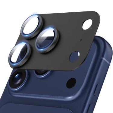 Imagem de Jeluse Compatível com protetor de lente de câmera para iPhone 17 Pro, protetor de tela de câmera de vidro temperado ultra claridade de liga de alumínio de metal