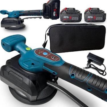 Imagem de Maquina De Assentar Piso Ceramica Azulejo Porcelanato Profssional Ventosa Eletrica Vibraçao Recarregavel Portatil