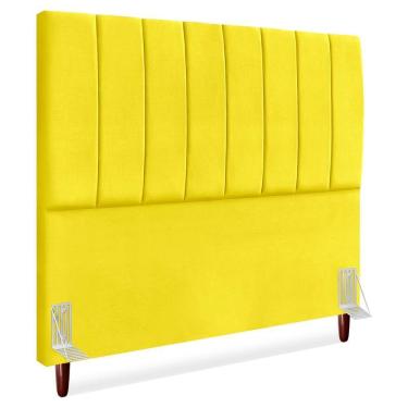 Imagem de Cabeceira Queen 160 Cm Com Frame Carla Suede Amarelo Artte Amarelo