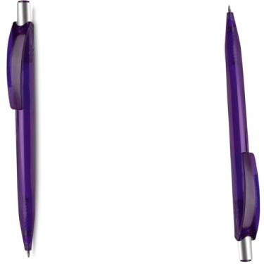 Imagem de Caneta plástica esferográfica retrátil escrita em azul rdfdtyft (Kit 2 Roxo)