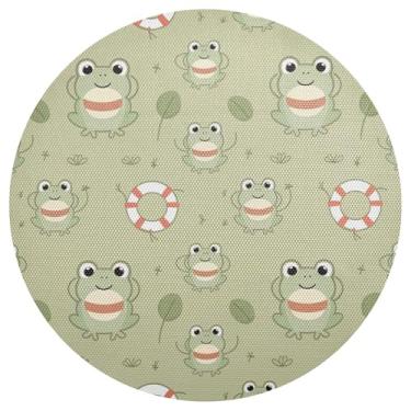 Imagem de Conjunto de 1 jogo americano de PVC com folhas de sapo, verde, 38 cm, tapetes de mesa de jantar laváveis