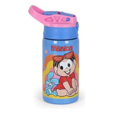 Imagem de Garrafa Infantil Inox Turma da Monica 500Ml Com Canudo Luxcel