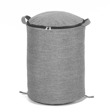 Imagem de Greensen Caixa de Armazenamento de Brinquedos Com Tapete de Brincar, Organizador de Grande Capacidade para Blocos de Montar e Pelúcias, Com Alças Resistentes e Tampa Dupla Com Zíper (Cinza)