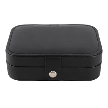 Imagem de ZJchao Caixa de Joias para Brincos, Organizador de Joias de Couro PU Com Vários Compartimentos Com Forro de Flanela, Estojo de de Viagem para Mulheres, Meninas, Presente de (Preta)