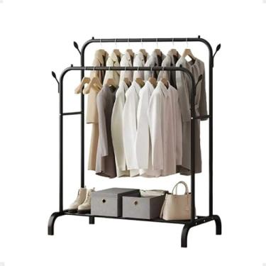 Imagem de Cabideiro de chão preto de dois níveis