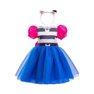 Imagem de Vestido De Malha Gabby Cat Para Meninas Com Faixa De Cabelo 2PCS Fanta