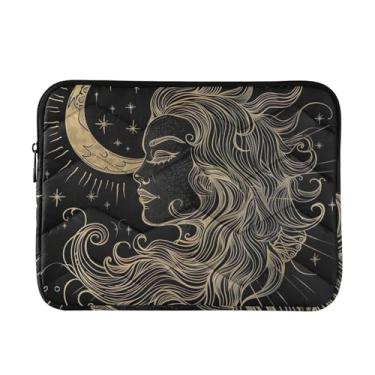 Imagem de Line Art Bolsa feminina acolchoada para laptop, bolsa durável para viagem, escritório, capa para laptop feminina de 13 a 14 polegadas