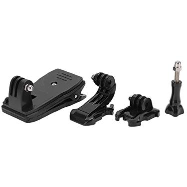 Imagem de Mbeysaq Suporte de clipe de câmera de ação com base de rotação de 360° e equipamento usável. O clipe de alça de mochila com fivela de gancho J oferece fixação segura para câmeras de ação. Ele fornece