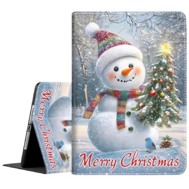 Imagem de Capa para iPad (A16) 11ª geração 28 polegadas 2025, para iPad 10ª geração 10,9 polegadas 2022, suporte inteligente multi-ângulo, hibernar/despertar automático, boneco de neve de Natal