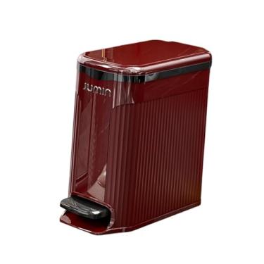 Imagem de IEUDNS Lixeira 2 em 1 com Pedal, Moderna, com Tampa e Luz, Ideal para Cozinha, Banheiro e Casa, Vermelho