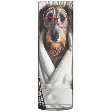 Imagem de Engraçado Cachorro Bonito Pet Cilindro Centerpiece Vasos para Mesa Bonito Vaso Alto Plástico Personalizado Floral Decoração de Outono Estética, 30 cm x 9,9 cm
