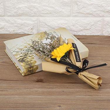 Imagem de GLOGLOW Buquê de Girassol de Planta Seca, Flor Seca Natural, 9,84 Polegadas, Decoração Interna, Presente de Feriado, Longa Duração, Decoração Diária Rosa e Amarela (S Amarelo 24 Astronauta)