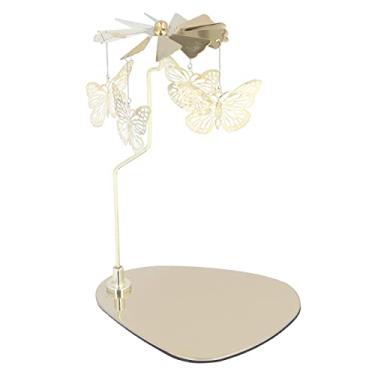Imagem de GLOGLOW Outros Itens Decorativos Aço Inoxidável, Design de Carrilhão de, Bandeja de 5,1 X 4,1 pol., Altura do Suporte de 7, pol., para Suporte de Vela Giratório de Decoração de Casa Romântica, Nan