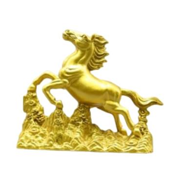 Imagem de Generic Estátua de cavalo Feng Shui em resina, figura de cavalo da prosperidade para lareira, C