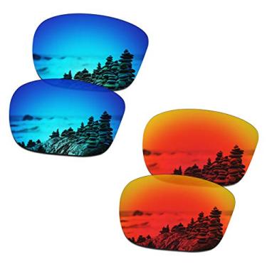Imagem de SmartVLT Lentes de substituição masculinas para óculos de sol Oakley Sliver F OO9246 - Mais opções, Ice Blue & Fire Red, One Size