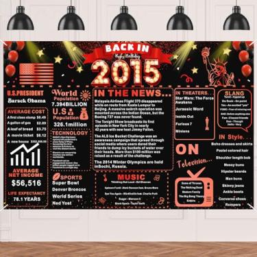 Imagem de Back In 2014 Decorações de aniversário de 11 anos vermelho e preto faixa de feliz aniversário de 11 anos vintage aniversário 11 anos atrás decoração de pano de fundo 11º presentes para meninos e