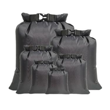 Imagem de Pacote com 6 sacos secos à prova d'água, multifuncional, leve, impermeável, para canyoning, caiaque, rafting, barco, acampamento (preto 1,5L, 2,5L, 3L, 3,5L, 5L, 8L)