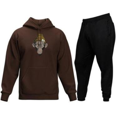 Imagem de Conjunto De Moletom Blusa e Calça De Inverno Modelo Canguru-Masculino