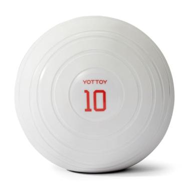 Imagem de YOTTOY Bola medicinal para exercício para 6 e 10 e 6,8 kg, aderência antiderrapante, construção durável, treinamento de enchimento de areia, treino, academia para homens e mulheres (branco marfim, 4,5