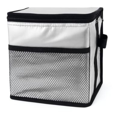 Imagem de Bolsa Térmica para Marmita 10L, Cinza, Poliéster, 22x30x15cm, com Bolso Frontal, Armazenamento e Conservação de Alimentos