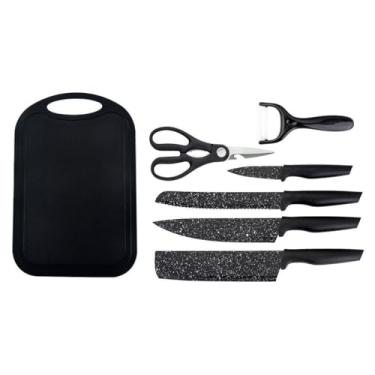Imagem de Conjunto de Facas e Utensílios de Cozinha em Inox 7 Peças com Tábua – Kit Profissional para Cozinha e Churrasco(3)