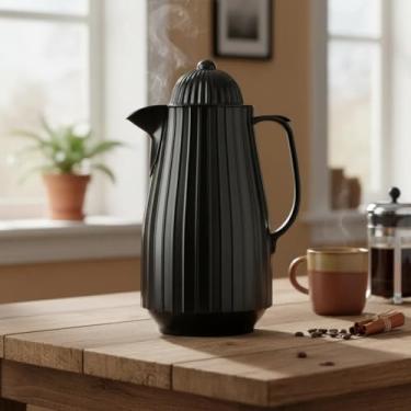 Imagem de Garrafa Térmica Mini De Plástico Preta 400ml