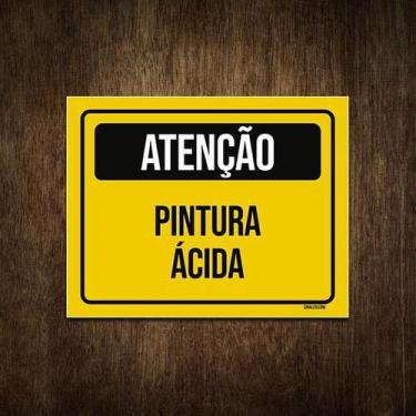 Imagem de Placa De Sinalização - Atenção Pintura Ácida 36X46 - Sinalizo