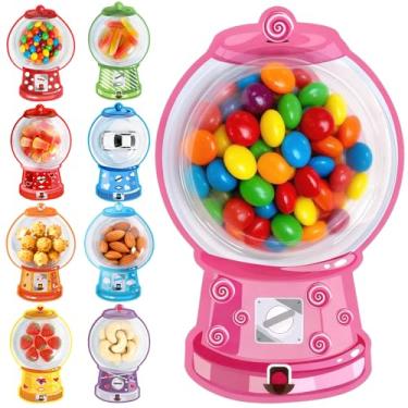 Imagem de bomis Pacote com 36 cartões infantis de dia dos namorados para troca de sala de aula - Design de máquina de chiclete com suportes redondos, cartões de doces DIY para lembrancinhas de festa escolar