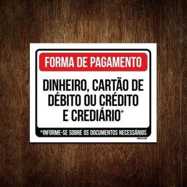 Imagem de Kit 10 Placas - Forma Pagamento Dinheiro Cart Ao - Sinalizo.Com