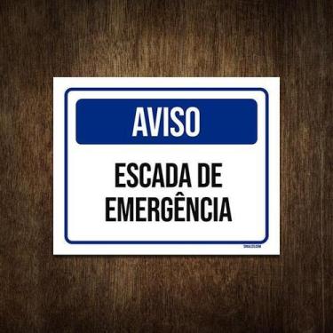 Imagem de Placa De Sinalização - Aviso Escada De Emergência 18X23 - Sinalizo