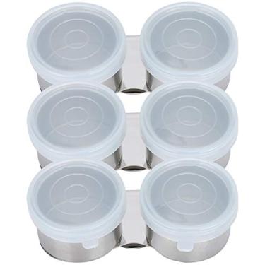 Imagem de Alomejor Suprimentos para Pintura a óleo, 3 Peças de Aço Inoxidável, Copos Duplos de Paleta de Pintura a óleo Com Tampas para Ferramentas de Lona de Estúdio de Artistas